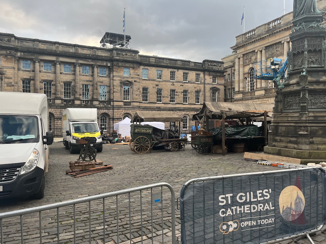 Filming Frankenstein in Parliament Square